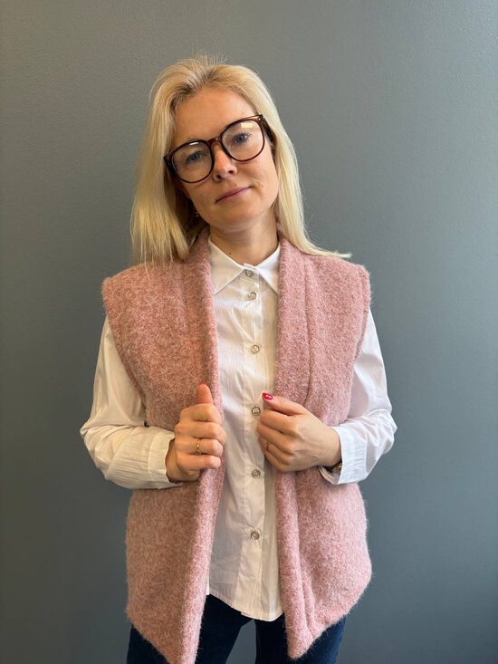 Veste ar kabatām, rozā